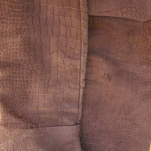 Sigerson Morrison Brown Gavin Croc Embossed Boots - Picture 9 of 10